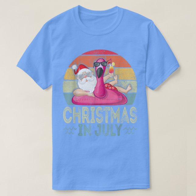Camiseta Santa Claus Navidades De Gafas De Sol En Julio En  (Diseño del anverso)