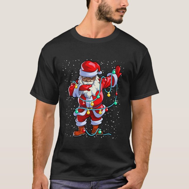 Camiseta Santa Claus Navidades negros afroamericanos (Anverso)