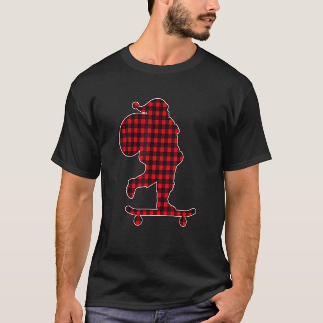 Camiseta Santa Claus Para Niños Skate Skateboard Christm (Anverso)