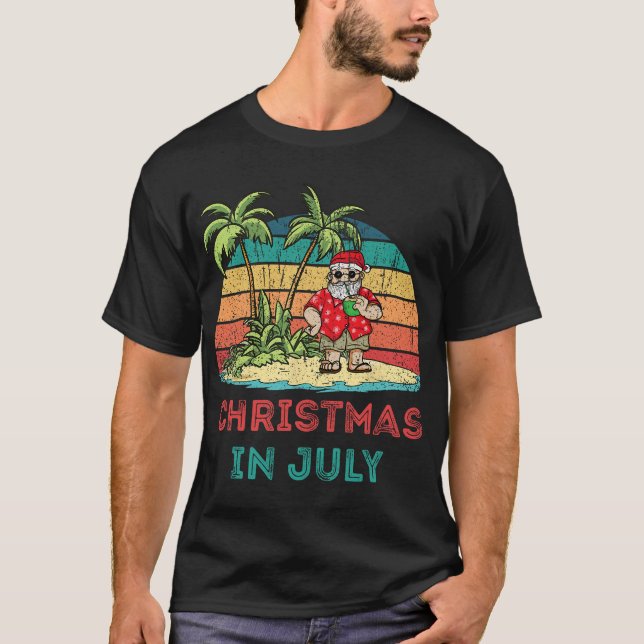 Camiseta Santa Claus Patriotic USA Gafas de sol Navidades e (Anverso)