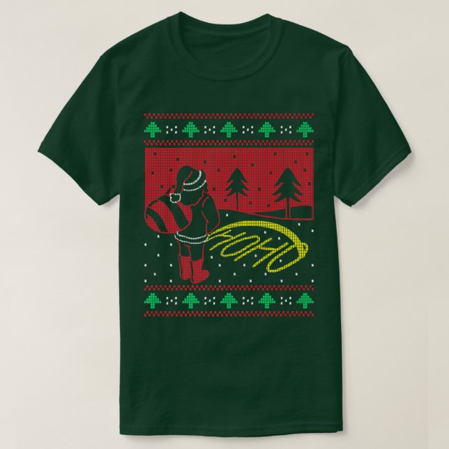 Camiseta Santa Claus Peeing Ho Ho Snow Funny Christmas  (Diseño del anverso)