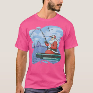 Camiseta Santa Claus Pescador Calmo Diversión Pescador Pesc
