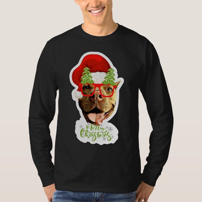 Camiseta Santa Claus Pitbull Dog (Anverso)