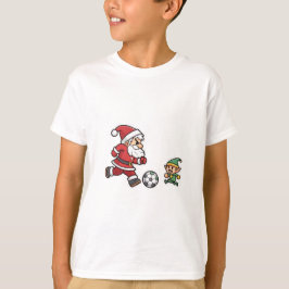 Camiseta Santa Claus Plays soccer with a Naughty Goblin