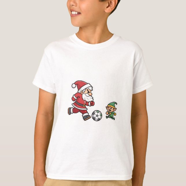 Camiseta Santa Claus Plays soccer with a Naughty Goblin (Anverso)