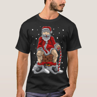 Camiseta Santa Claus Poops In The Chimney Christmas Retali