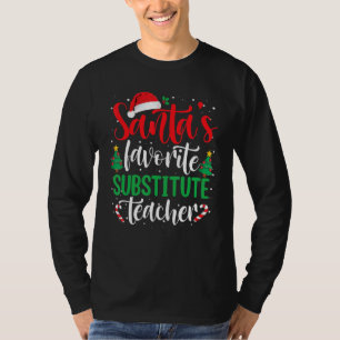 Camiseta Santa Claus Profesor Sustituto Favorito de Navidad