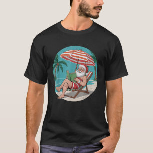 Camiseta Santa Claus Relajándose En El Verano Del Libro De