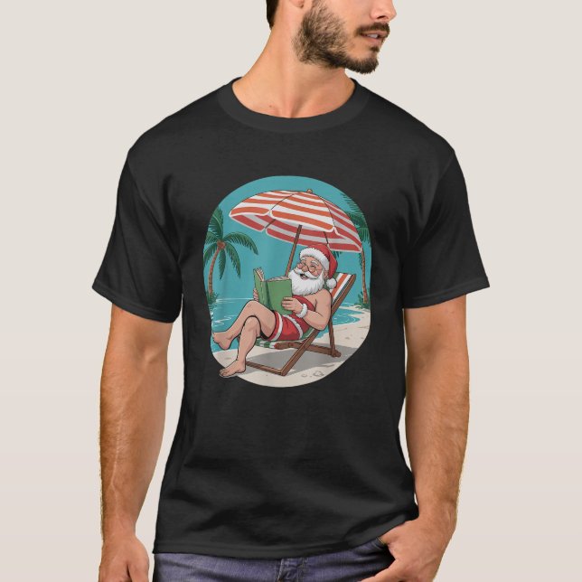 Camiseta Santa Claus Relajándose En El Verano Del Libro De  (Anverso)