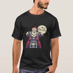 Camiseta Santa Claus Ride Motocicleta Moderna
