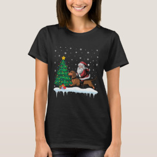 Camiseta Santa Claus Riding Dachshund Perros Niños Chicas C