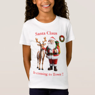 Camiseta Santa Claus Rudolf el reno de la nariz roja