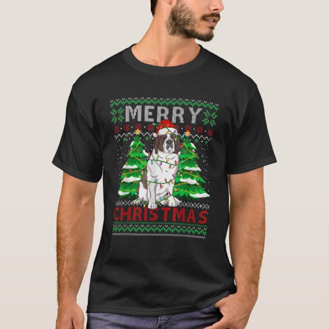 Camiseta Santa Claus Saint Bernard Dueños de perros Feo Chr (Anverso)