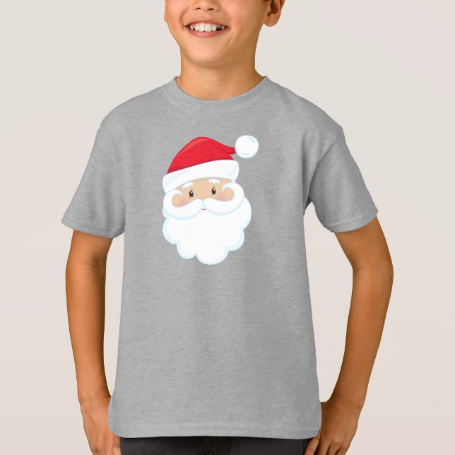 Camiseta Santa Claus, Santa Sonriente, Santa Hat, Navidades (Anverso)