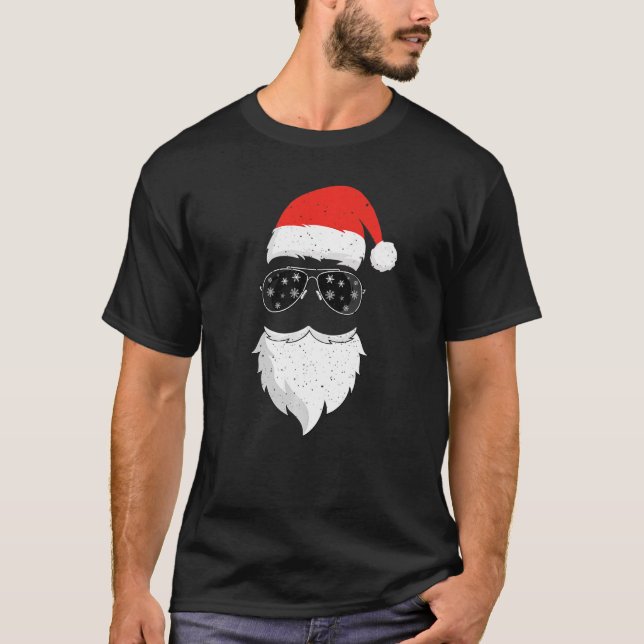 Camiseta Santa Claus se enfrenta a lentes de sol con Navida (Anverso)