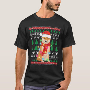 Camiseta Santa Claus Shiba Inu Xmas enciende feos Navidades