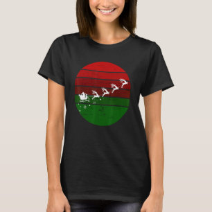 Camiseta Santa Claus Sleigh Flying Rendeer XMas Navidades R