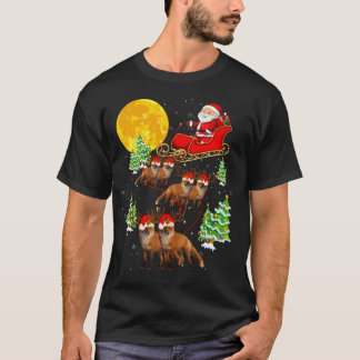 Camiseta Santa Claus Sleigh  Reindeer Foxes Xmas 	 Christma