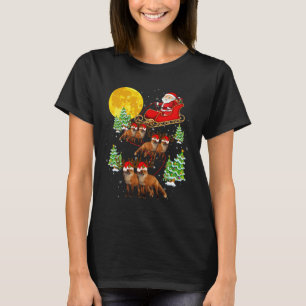 Camiseta Santa Claus Sleigh y amp; reno Foxes Xmas Pajam