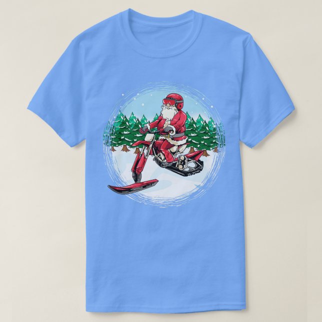 Camiseta Santa Claus Snowbike moto de nieve motocicleta C (Diseño del anverso)