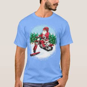 Camiseta Santa Claus Snowbike moto de nieve motocicleta C