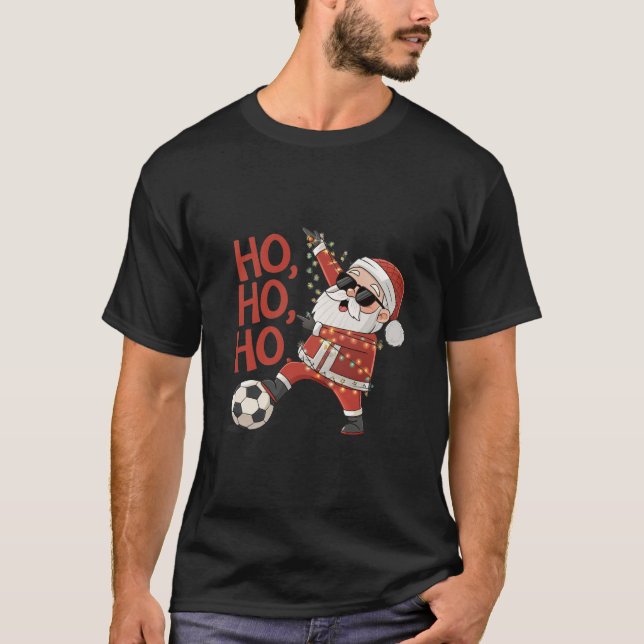 Camiseta Santa Claus Soccer Player with Christmas Lights (Anverso)