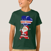 Santa Claus sostiene la bandera de Cabo Verde