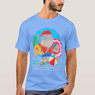 Camiseta Santa Claus Summer Hawaiian Beach Vacation Christm