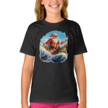 Santa Claus Surfing Shredding Waves Chicas Camiset