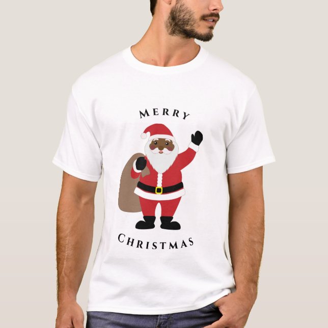 Camiseta Santa Claus T-Shirt, afroamericano (Anverso)