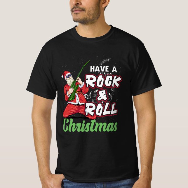 Camiseta Santa Claus Tiene Una Guitarra De Navidades De Roc (Anverso)