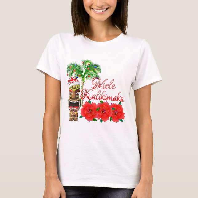 Camiseta Santa Claus Tiki Mele Kalikimaka (Anverso)