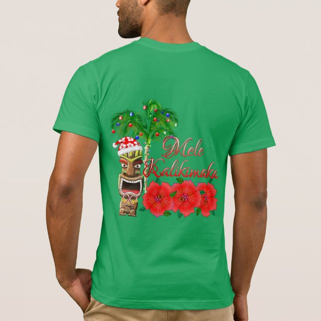 Camiseta Santa Claus Tiki Mele Kalikimaka (Reverso)