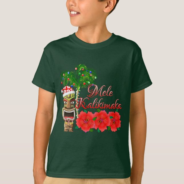 Camiseta Santa Claus Tiki Mele Kalikimaka (Anverso)