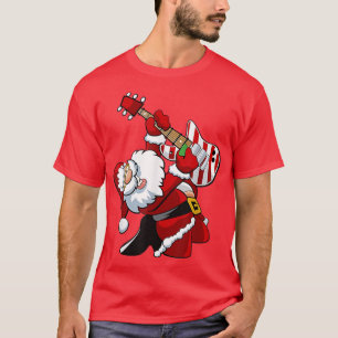 Camiseta Santa Claus toca guitarra a Navidades familiares