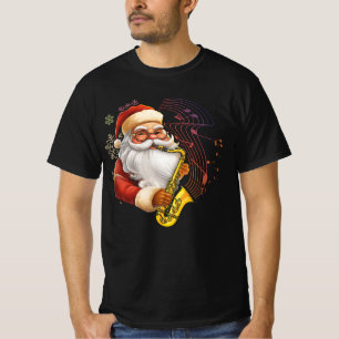 Camiseta Santa Claus toca música saxofónica