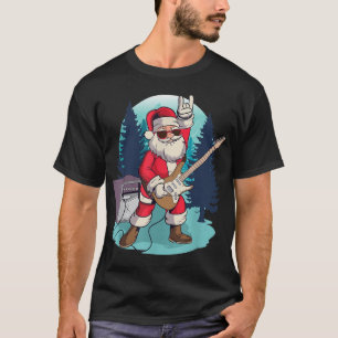 Camiseta Santa Claus tocando Guitar Funny Rock Navidades Mu