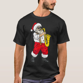 Camiseta Santa Claus tocando saxofón 