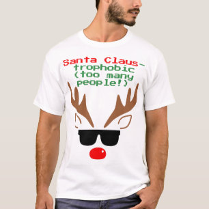 Camiseta Santa Claus-trofobic (¡Demasiada gente!)