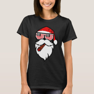 Camiseta Santa Claus Usa Gafas De Sol Y Cigar