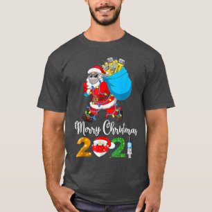 Camiseta Santa Claus Vaccinated Xmas Lights Merry Christmas