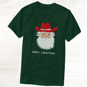 Camiseta Santa Claus vaquero Texto personalizado Navidad