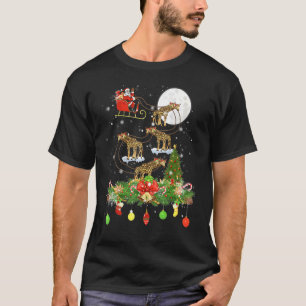 Camiseta Santa Claus viajando en bicicleta reno Sleigh Xmas