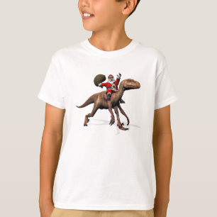 Camiseta Santa Claus Viajando En Deinonychus