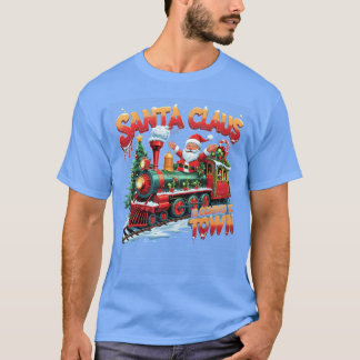 Camiseta Santa Claus viene a Navidad divertida lluvia