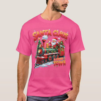 Camiseta Santa Claus viene aown Navidadlluvia divertido