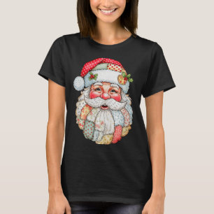 Camiseta Santa Claus Vintage Preparado Parche de Rostro de