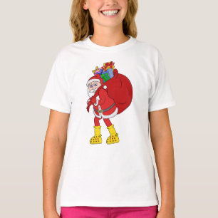 Camiseta Santa Claus viste grandes botes amarillos