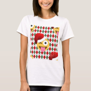 Camiseta santa claus wink emoji