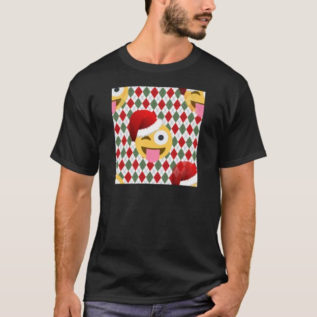 Camiseta santa claus wink emoji (Anverso)
